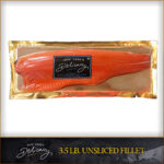 Smoked Salmon Nova Fillet, Non-Sliced, Skin-On, Ready to Eat. [Approx. 3.5 Lb. / Fillet]