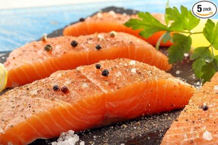 Premium Atlantic Salmon Fillets, Center Cut, Vacuum Packed, Ready to Cook. [6Oz. / Pack]6 Oz. Fresh Salmon Portions